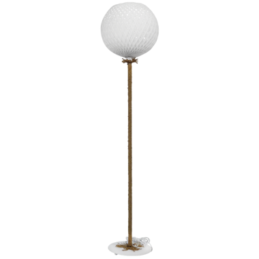 Heronia Φωτιστικό Δαπέδου Μονόφωτο από Σχοινί Λευκό/Φυσικό Φ35x154cm Ε27 31-1162