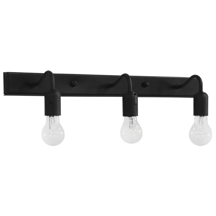 Heronia Aplika Toixou AS-25AR 3foti Metalliki Mavri 55x15x13cm E27 31-1206