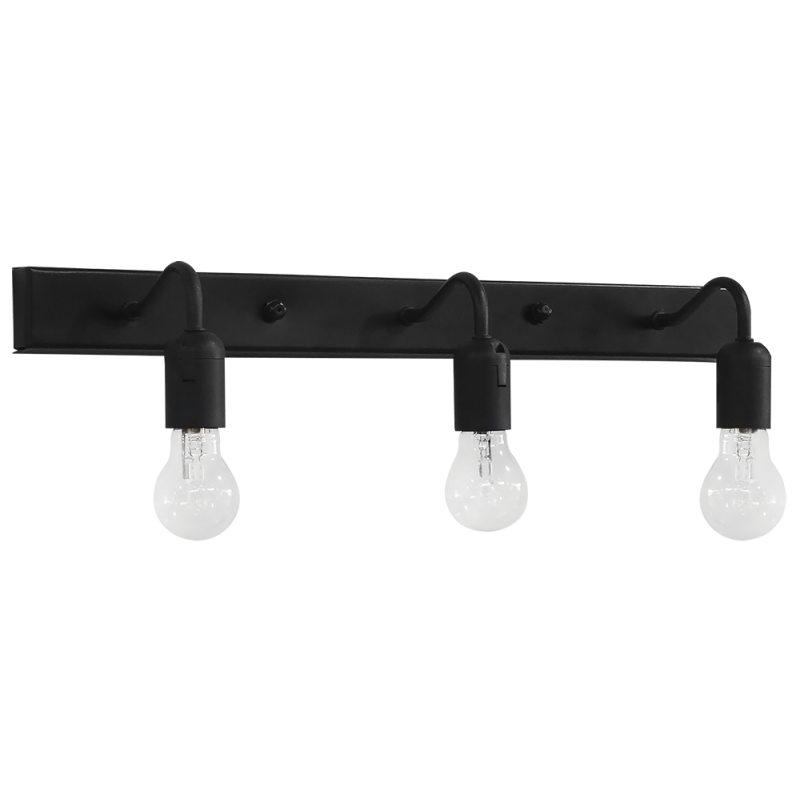 Heronia Απλίκα Τοίχου AS-25ΑΡ 3φωτη Μεταλλική Μαύρη 55x