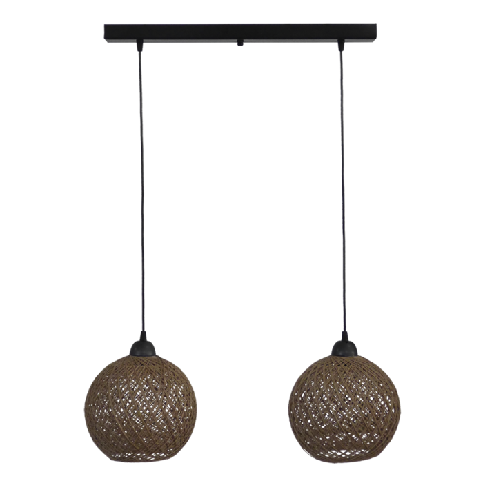 Heronia Kremasto Fotistiko Orofis SILK/2L RAGA CE 2foto Metalliko/Sxoini Mavro/Fusiko 65x88cm E27 31-1211