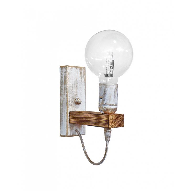 Heronia Απλίκα Τοίχου E/27AP Μονόφωτη Ξύλινη/Πλαστική Φ