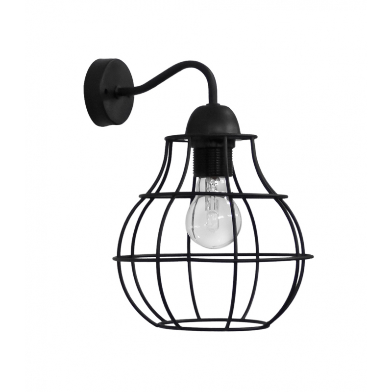 Heronia Απλίκα Τοίχου FUN-50/AP Μονόφωτη Μεταλλική Μαύρ