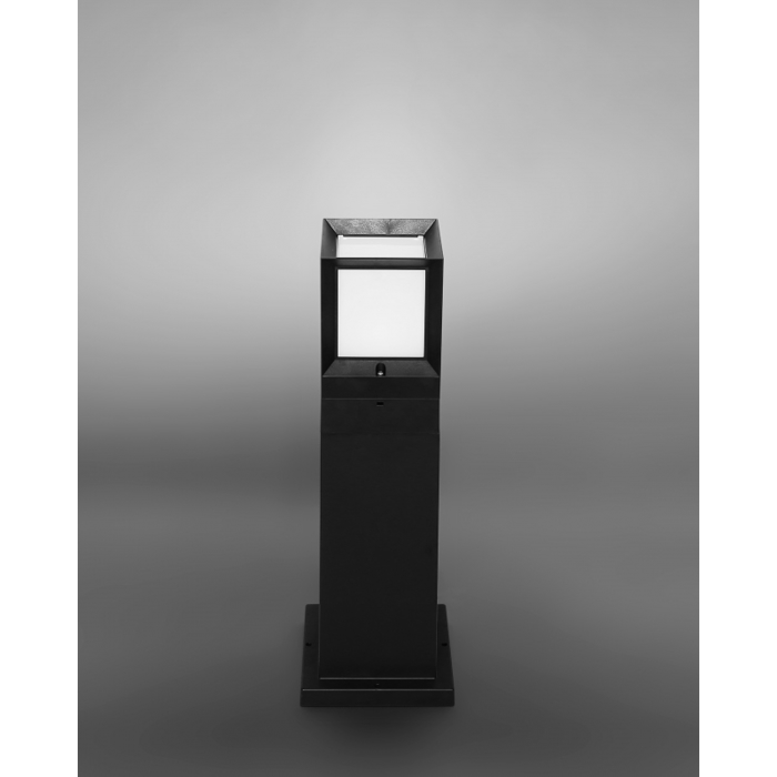 Heronia Fotistiko Dapedou Exoterikou Xorou D-266 Monofoto Plastiko Mavro 16x16x70cm E27 32-0090