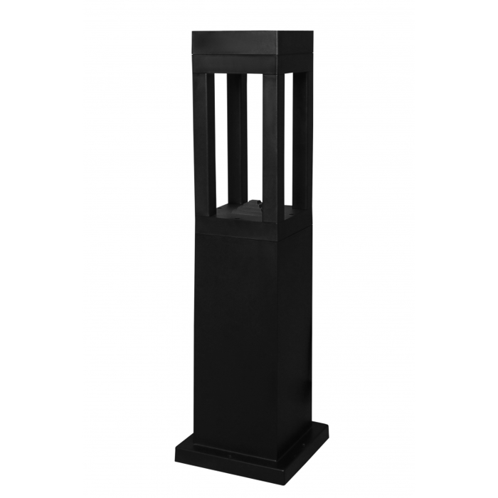 Heronia Fotistiko Edafous Exoterikou Xorou D-286 Monofoto Plastiko Mavro 22x22x78cm GU10 32-0106