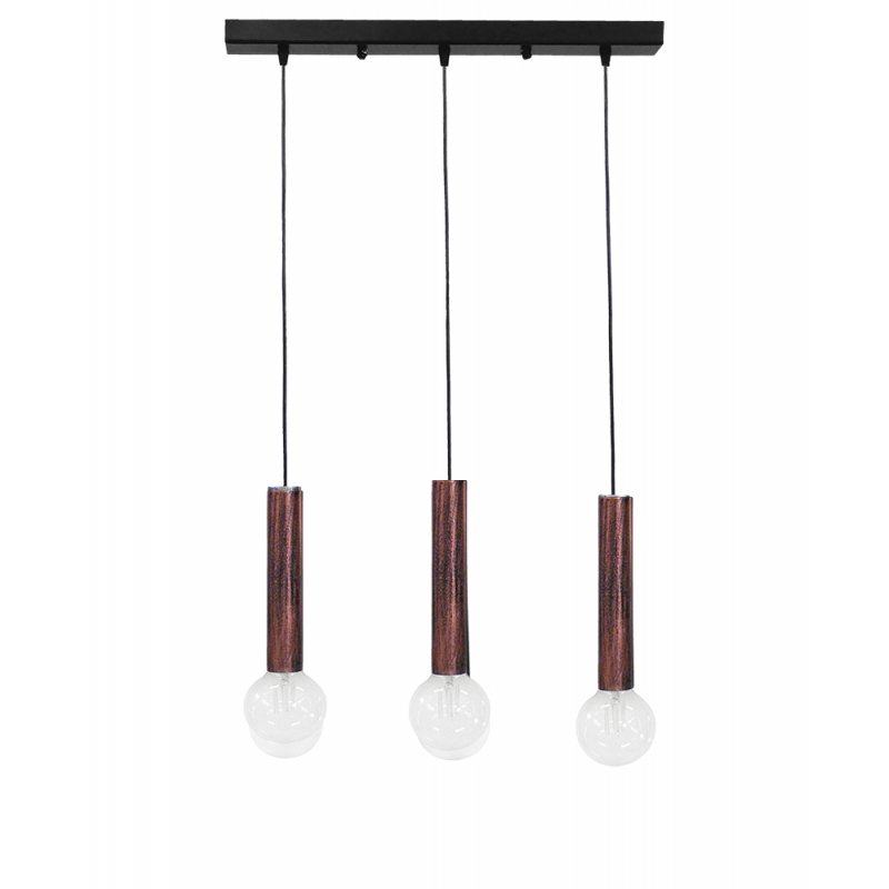 Heronia Κρεμαστό Φωτιστικό Οροφής S-42RAGA 3Φωτο Μεταλλικό Χάλκινο 54x80cm Ε27 34-0202