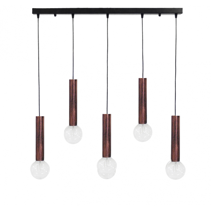 Heronia Kremasto Fotistiko Orofis S-42RAGA 5Foto Metalliko Xalkino 81x80cm E27 34-0206