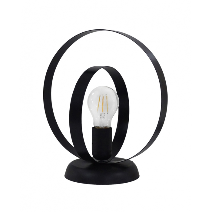 Heronia Portatif HALKA/PR Monofoto Metalliko/Plastiko Mavro F25x28cm E27 34-0280