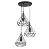 Heronia Kremasto Fotistiko Orofis DM-02 PENDEL 3/L Trifoto Metalliko Mavro E27 F42x87cm 34-0288