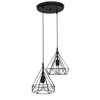 Heronia Kremasto Fotistiko Orofis DM-02 PENDEL 2/L Difoto Metalliko Mavro E27 F42x87cm 34-0289