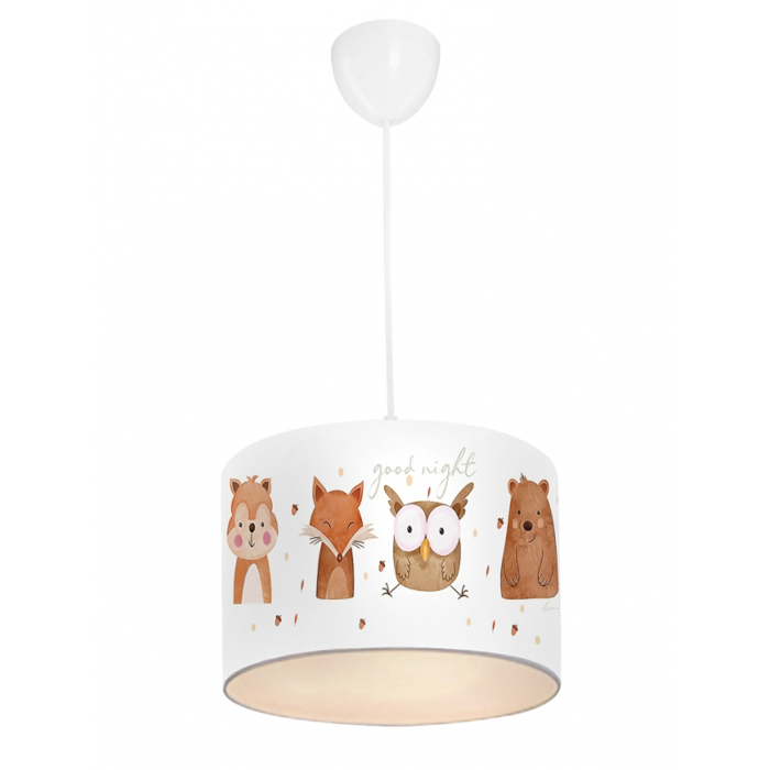 Heronia Paidiko Fotistiko Orofis KID-FOX Monofoto Plastiko Lefko E27 F28x70cm 36-0037