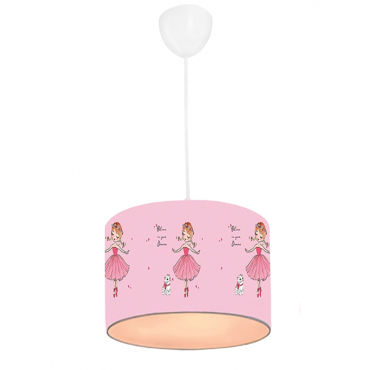 Heronia Παιδικό Φωτιστικό Οροφής KID-BALLARINA Μονόφωτο Πλαστικό Ροζ Ε27 36-0039