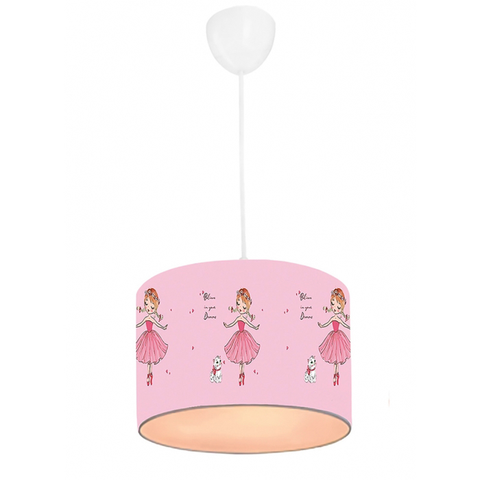 Heronia Paidiko Fotistiko Orofis KID-BALLARINA Monofoto Plastiko Roz E27 36-0039
