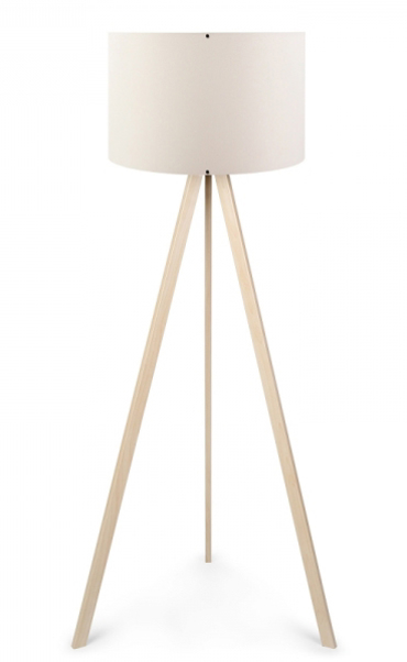 Heronia Φωτιστικό Δαπέδου FLW-01 Μονόφωτο Ξύλινο Εκρού Αμπαζούρ Φ40x143cm Ε27 09-0126