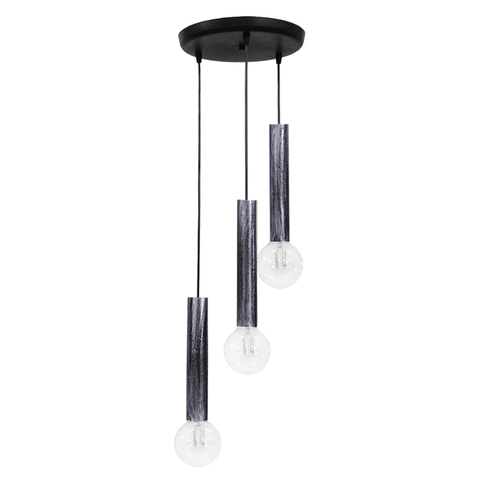Heronia S-42PENDEL Kremasto Fotistiko Orofis me Metallikous Asimi Solines Trifoto E27 F30x80cm 34-0199