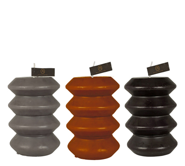 Zaros Κερί Zic-Zac Παραφίνης Φ7.5x10cm σε 3 Χρώματα CA363