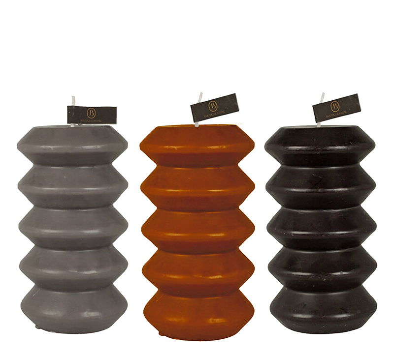 Zaros Κερί Zic-Zac Παραφίνης Φ7.5x14cm σε 3 Χρώματα CA3