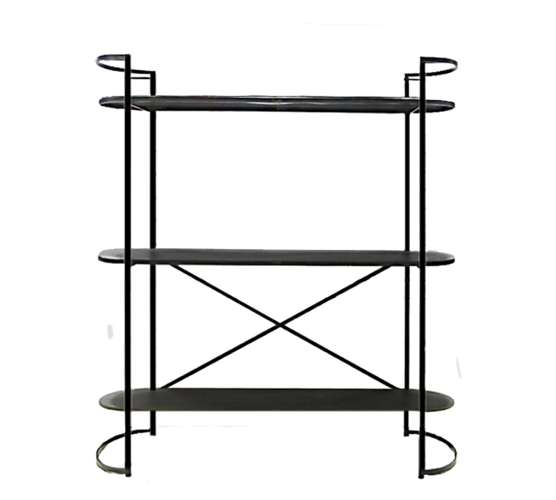 Zaros Οβάλ Μεταλλική Ραφιέρα με 3 Ράφια 152x38x161cm EP