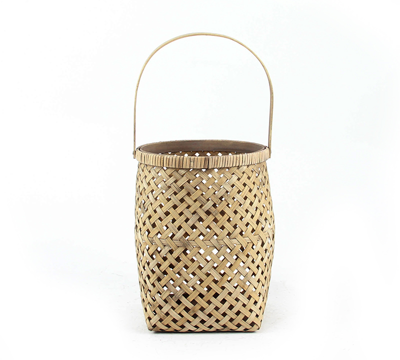 ZAROS Διακοσμητικό φανάρι (με γυαλί) από Bamboo σε φυσικό χρώμα Φ23Χ28.5cm GR440