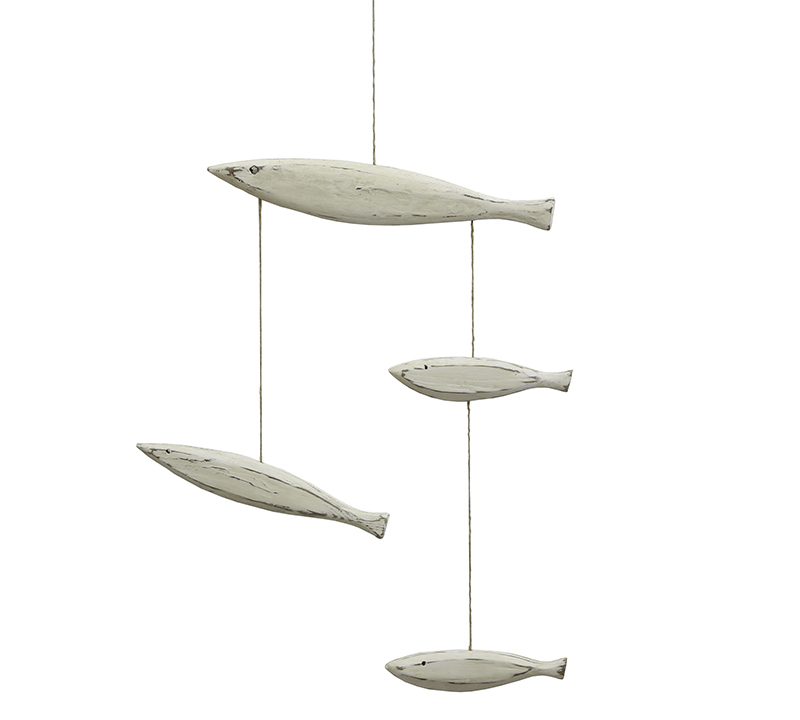 agiovlasitishome Διακοσμητικά τοίχου - ΣΗΜΑΝΤΙΚΟ: Σε περίπτωση διαφοράς τιμής από το κατάστημα ισχύει παντα και μόνο η τιμή του καταστήματος ZAROS Ξύλινα κρεμαστά διακοσμητικά ψάρια σε εκρού χρώμα