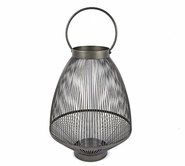 Zaros Οβάλ Μεταλλικό Φανάρι με Γυαλί Φ36x47.5cm HT654