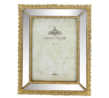 Zaros Κορνίζα Polyresin Χρυσή με Καθρέπτη 13x18cm KO171