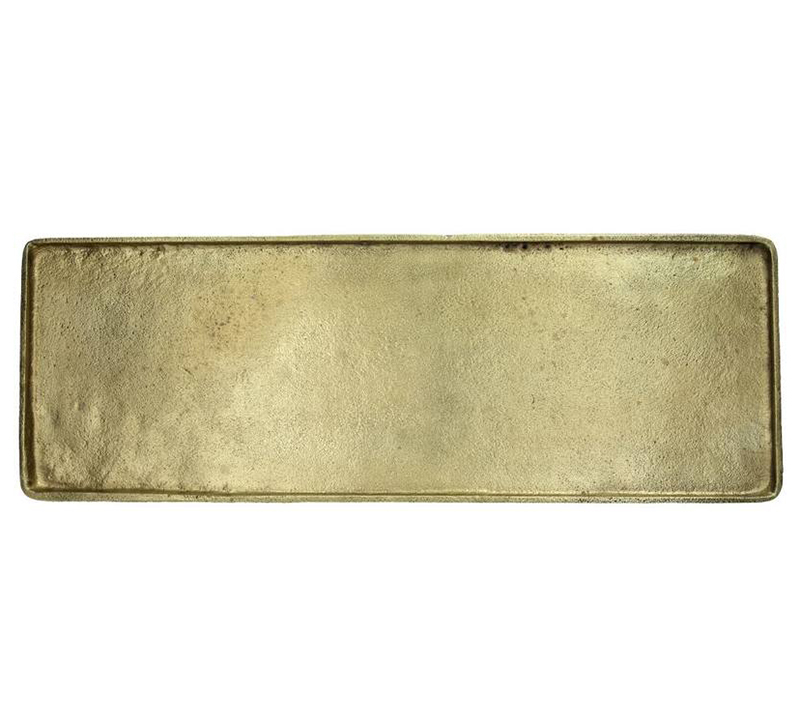 ZAROS Παραλληλόγραμμη πιατέλα σφυρήλατη Χρυσή 58x20cm KS134