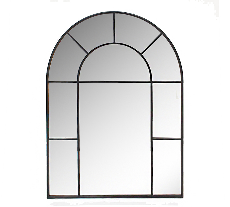 Zaros Μεταλλικός Καθρέπτης Μαύρος ''Hamptons'' σε Σχήμα Αψίδα 85x3x115cm MI146