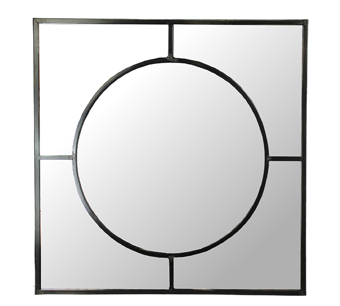Zaros Kathreptis Toixou Art Deco me Metalliko Mavro Plaisio 77x77x3cm XET-5710