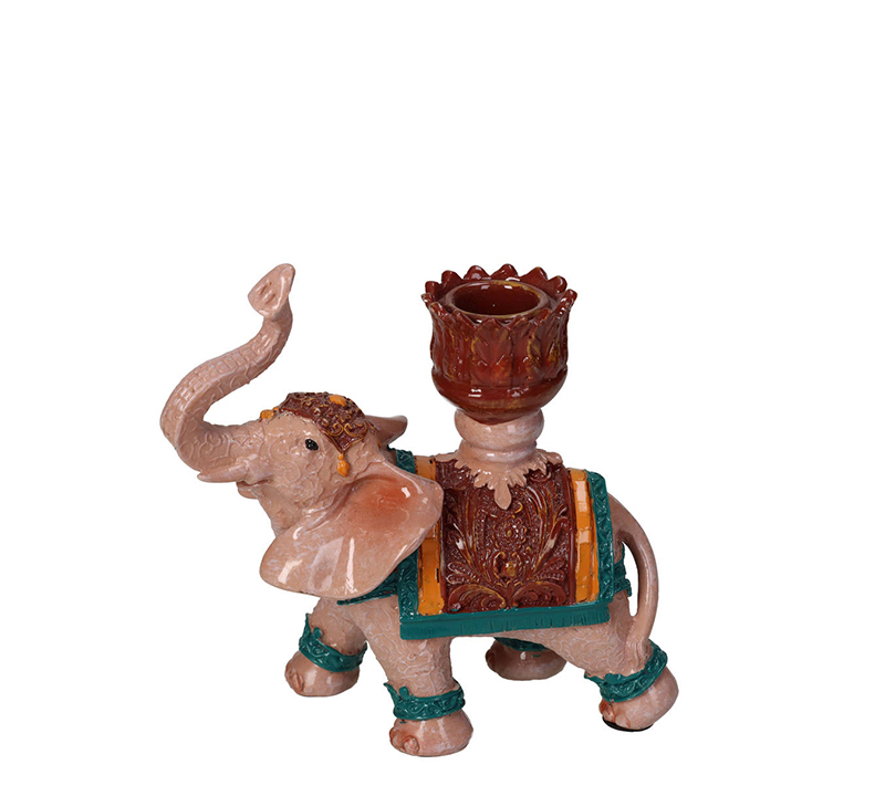Zaros Κηροπήγιο Ελέφαντας σε Ινδικό Στυλ Polyresin 14.5cm XET-9574