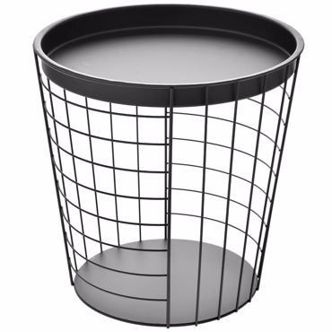 ILIADIS ΜΕΤΑΛΛΙΚΟ ΜΑΥΡΟ ΤΡΑΠΕΖΙ ΜΕ ΚΑΛΑΘΙ Φ40Χ40cm 65671