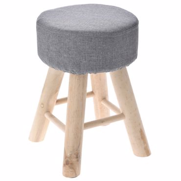 ILIADIS ΣΚΑΜΠΩ ΓΚΡΙ Φ28Χ41 ΞΥΛΙΝΟ ΥΦΑΣΜΑΤΙΝΟ 70503