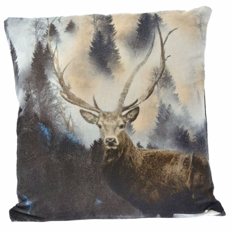 Μαξιλάρια διακοσμητικά agiovlasitishome - ΣΗΜΑΝΤΙΚΟ: Σε περίπτωση διαφοράς τιμής από το κατάστημα ισχύει παντα και μόνο η τιμή του καταστήματος Iliadis Βελούδινο Μαξιλάρι Ελάφι 45Χ45cm Βαμβακερό με Γ