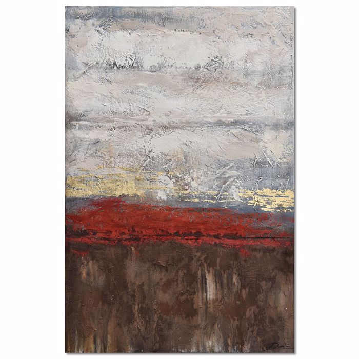 Iliadis Pinakas Elaiogafia se Kamba me Korniza 102X152 ek Lefko me Kafe Kai Kokkino 76474