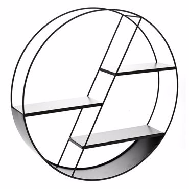 ILIADIS ΜΑΥΡΟ ΜΕΤΑΛΛΙΚΟ ΣΤΡΟΓΓΥΛΟ ΡΑΦΙ Φ50x11cm 76835