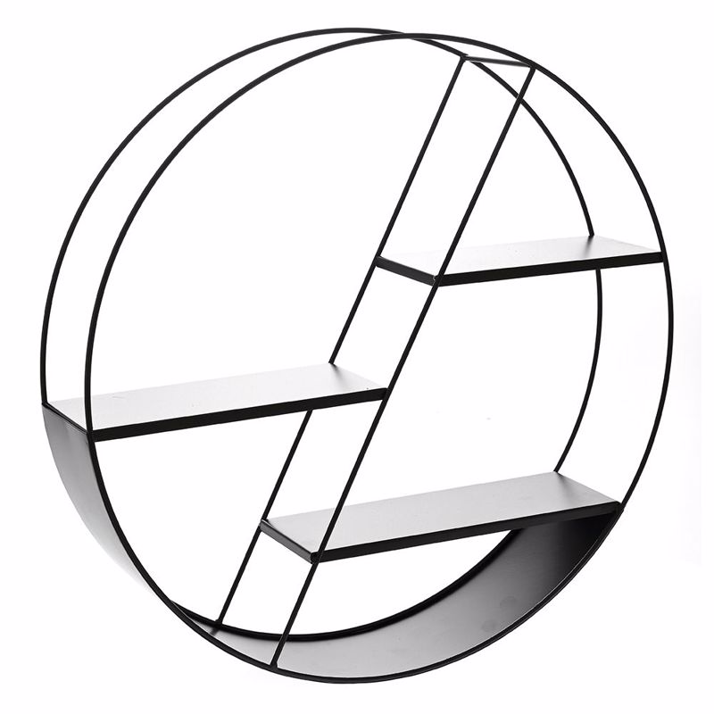 ILIADIS ΜΑΥΡΟ ΜΕΤΑΛΛΙΚΟ ΣΤΡΟΓΓΥΛΟ ΡΑΦΙ Φ50x11cm 76835