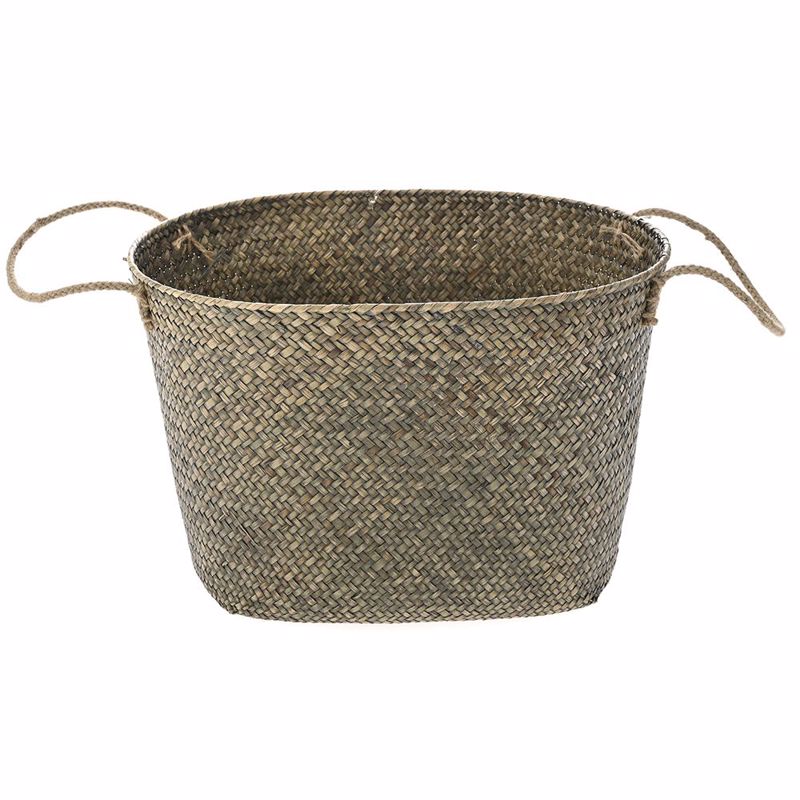 Γλάστρες - Ζαρντινιέρες agiovlasitishome - ΣΗΜΑΝΤΙΚΟ: Σε περίπτωση διαφοράς τιμής από το κατάστημα ισχύει παντα και μόνο η τιμή του καταστήματος Iliadis Ψάθινο Κασπό Γκρι με Χερούλια 40Χ33Χ24εκ 76947