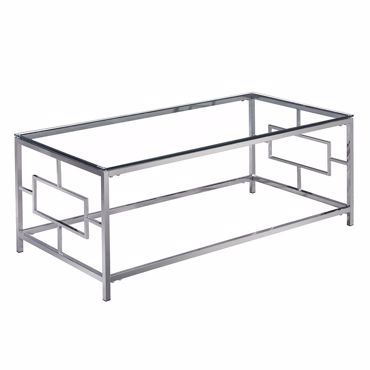 ILIADIS ΤΡΑΠΕΖΑΚΙ ΧΑΜΗΛΟ ΑΝΟΞΕΙΔΩΤΟ ΑΤΣΑΛΙ/ΓΥΑΛΙΝΟ ΑΣΗΜΙ/ΔΙΑΦΑΝΟ 120Χ60Χ45cm 77272