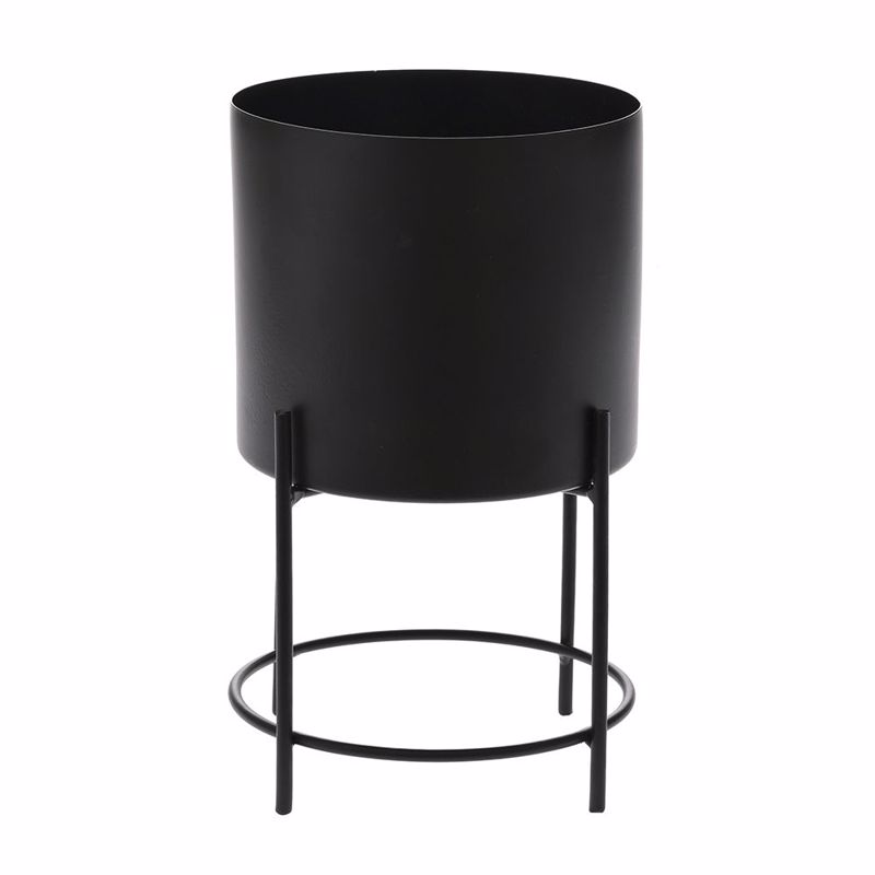 Γλάστρες - Ζαρντινιέρες agiovlasitishome - ΣΗΜΑΝΤΙΚΟ: Σε περίπτωση διαφοράς τιμής από το κατάστημα ισχύει παντα και μόνο η τιμή του καταστήματος Iliadis Μαύρο Μεταλλικό Κασπό σε Βάση Φ16Χ26εκ 77575