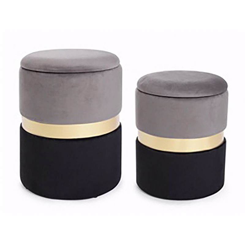 ILIADIS ΣΕΤ ΤΩΝ 2 ΣΚΑΜΠΩ ΞΥΛΙΝΟ ΜΑΥΡΟ/ΓΚΡΙ/ΧΡΥΣΟ 40x40x