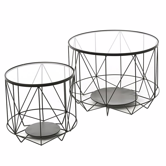 ILIADIS SET TON 2 TRAPEZI METALLIKO/GALINO MAuRO/DIAFANO 77627