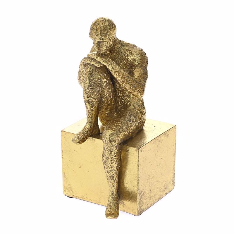 Iliadis Χρυσή Πολυρεζίν Καθιστή Ανδρική Φιγούρα 10Χ12Χ2