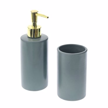 Iliadis Σετ των 2 Πράσινο Κεραμικό Αξεσουάρ Μπάνιου 77810