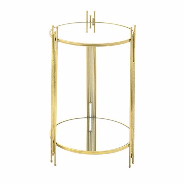 Μεταλλικό Τραπέζι με Επιφάνεια Καθρέπτη Φ41x67cm (Μέγεθος: Medium)