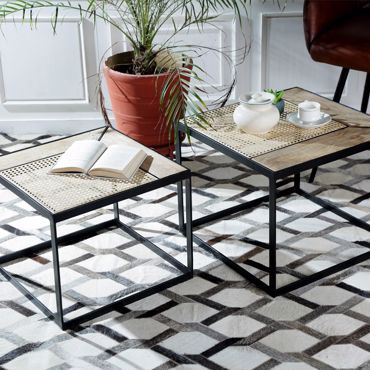 ILIADIS ΣΕΤ ΤΩΝ 2 ΞΥΛΙΝΟ / ΜΕΤΑΛΛΙΚΟ ΤΡΑΠΕΖΙ 50Χ40 / 44Χ36 78621