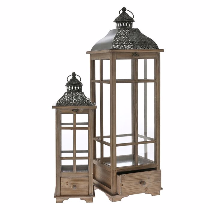 Iliadis Set ton 2 Fanari Xulino Kafe me Mavri Metalliki Orofi 80724