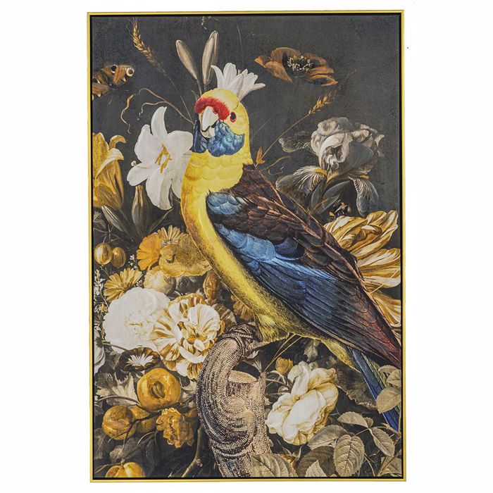 Iliadis Pinakas Elaiogafia Pano se Tupomeno Kamba me Papaglo 82X122cm 80786