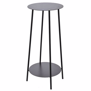 Iliadis Μαύρη Μεταλλική Ανθοστήλη με Δύο Επίπεδα Φ30x70cm 81040