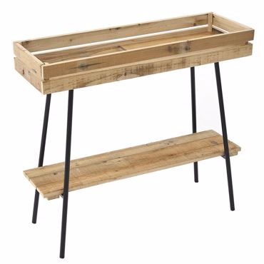 Iliadis Ξύλινη Βάση Ανθοστήλη με Μαύρα Μεταλλικά Πόδια 74x25x68cm 81050