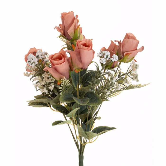Iliadis Bouketo me 9 Triantafulla se Apoxrosi Sapio Milo kai Gypsofili 45cm 82043