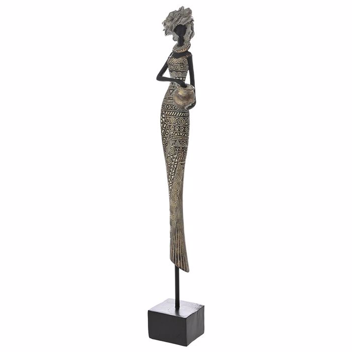 Iliadis Figura Afrikanas Gynaikas se Mavri Basi 6x6x44cm 82069